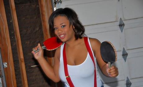 Luscious american teen Yasmine Loven in shorts showing her beauty in the bathroom